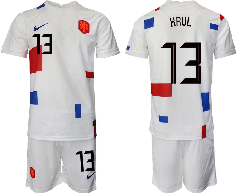 Men 2022 World Cup National Team Netherlands away white 13 Soccer Jersey